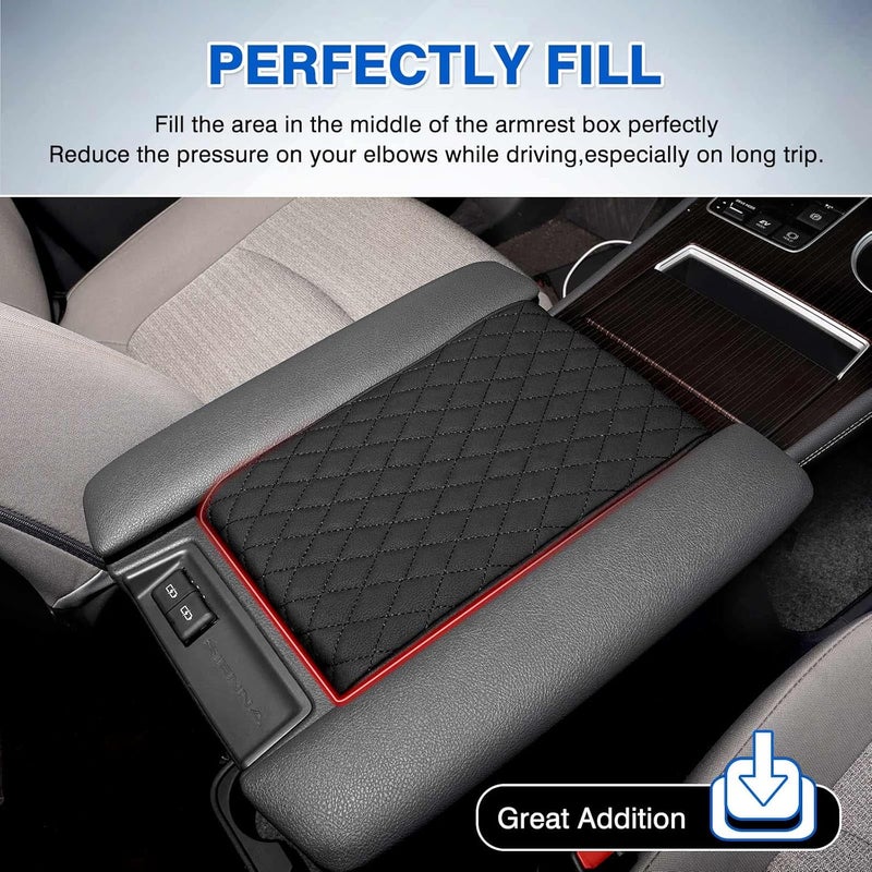 Autorder Center Console Cover for Toyota Sienna 2021-2025 2026 Accessories Memory Foam Armrest Cushion with Anti-Scratch Leather Protector Covers Black - Image 4